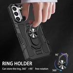 Custodia per telefono ibrida con armatura porta anello, For Samsung Galaxy S21+ 5G, For Samsung Galaxy S21 Ultra 5G