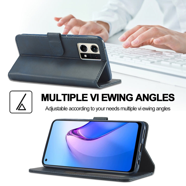 LC.IMEEKE Custodia in pelle a vibrazione orizzontale con struttura in vitello, For OPPO Reno8, For OPPO Reno8 Pro