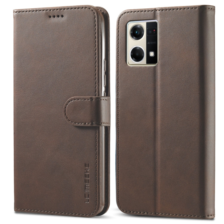 LC.IMEEKE Custodia in pelle a vibrazione orizzontale con struttura in vitello, For OPPO Reno8, For OPPO Reno8 Pro