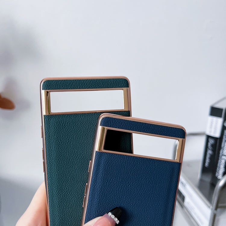 Custodia per telefono galvanica nano serie Luolai in vera pelle, For Google Pixel 6, For Google Pixel 6 Pro, For Google Pixel 7, For Google Pixel 7 Pro