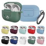 Custodia protettiva per PC in silicone per auricolari con pulsante di commutazione e fibbia, For AirPods Pro 2