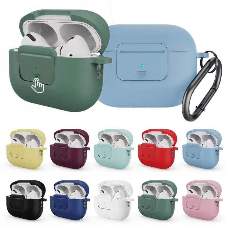 Custodia protettiva per PC in silicone per auricolari con pulsante di commutazione e fibbia, For AirPods Pro 2