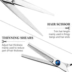 Kit di forbici per taglio piatto da parrucchiere professionale per taglio di capelli, 2 PCS, 7 PCS, 12 PCS
