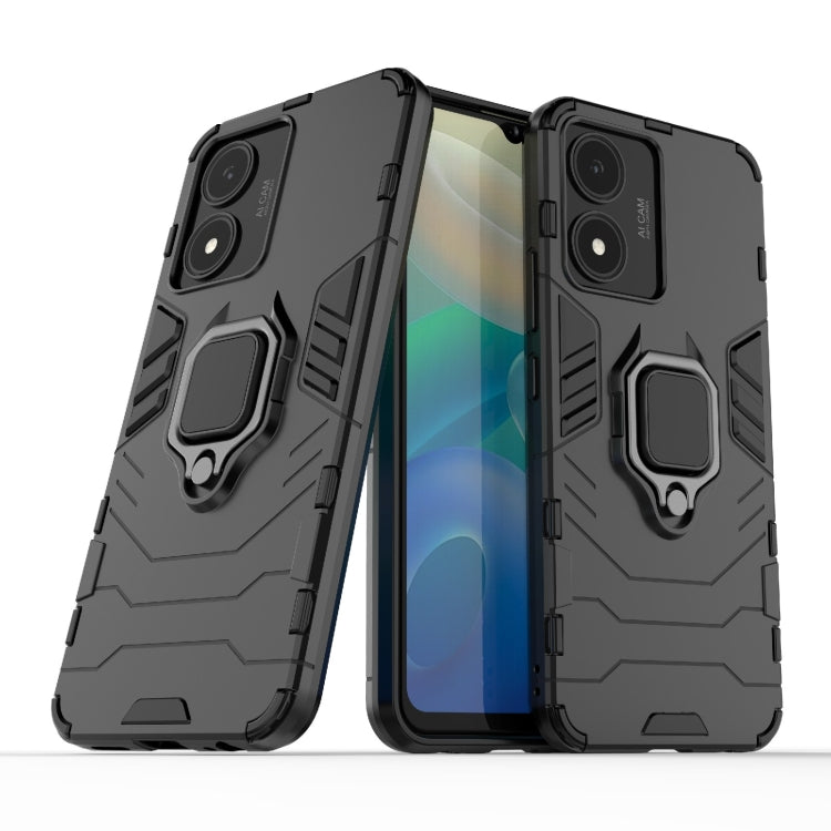Custodia protettiva antiurto per PC + TPU con supporto per anello magnetico, For vivo Y02s