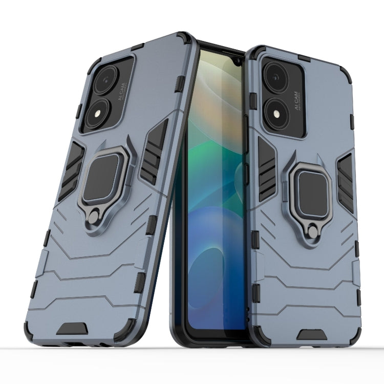 Custodia protettiva antiurto per PC + TPU con supporto per anello magnetico, For vivo Y02s