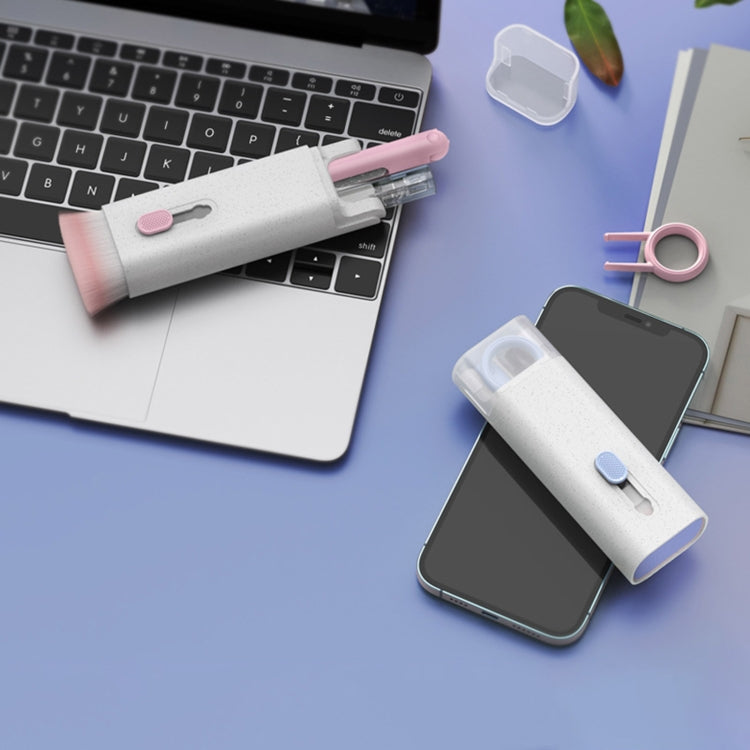 Q6E Set di strumenti per la pulizia della tastiera del computer per cuffie Bluetooth 7 in 1, Q6E Blue, Q6E Pink
