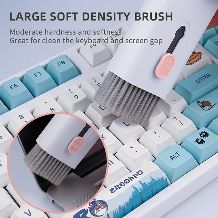 Q6E Set di strumenti per la pulizia della tastiera del computer per cuffie Bluetooth 7 in 1, Q6E Blue, Q6E Pink