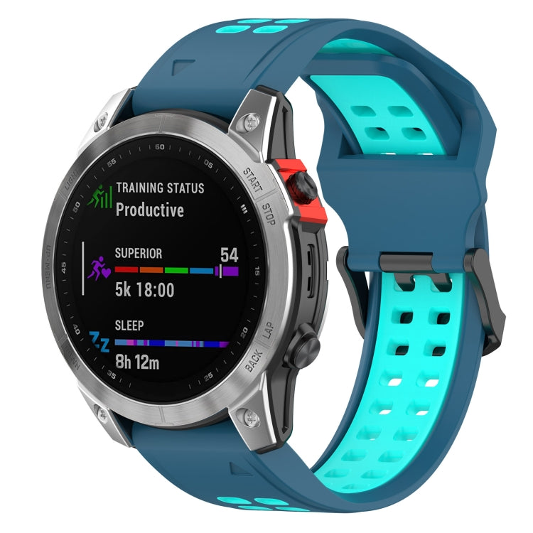 Cinturino in silicone bicolore, For Garmin Fenix 7S / 6S / 5S
