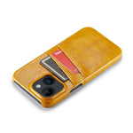 Custodia in pelle PU Fierre Shann Retro Oil Wax Texture con slot per schede, For iPhone 14, For iPhone 14 Plus, For iPhone 14 Pro, For iPhone 14 Pro Max