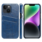 Custodia in pelle PU Fierre Shann Retro Oil Wax Texture con slot per schede, For iPhone 14, For iPhone 14 Plus, For iPhone 14 Pro, For iPhone 14 Pro Max
