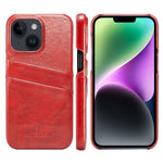 Custodia in pelle PU Fierre Shann Retro Oil Wax Texture con slot per schede, For iPhone 14, For iPhone 14 Plus, For iPhone 14 Pro, For iPhone 14 Pro Max