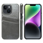 Custodia in pelle PU Fierre Shann Retro Oil Wax Texture con slot per schede, For iPhone 14, For iPhone 14 Plus, For iPhone 14 Pro, For iPhone 14 Pro Max