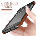 Custodia per telefono in metallo + legno R-JUST Ironwood Generation, For iPhone 14, For iPhone 14 Plus, For iPhone 14 Pro, For iPhone 14 Pro Max