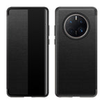 Custodia per smartphone in pelle con finestra laterale magnetica, For Huawei Mate 50 Pro, For Huawei Mate 50