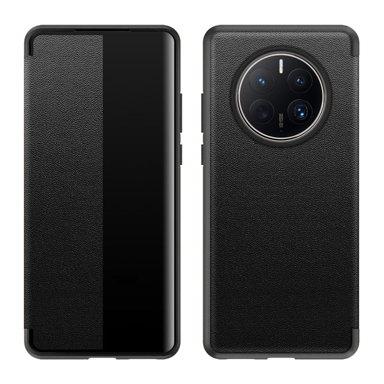 Custodia per smartphone in pelle con finestra laterale magnetica, For Huawei Mate 50 Pro, For Huawei Mate 50