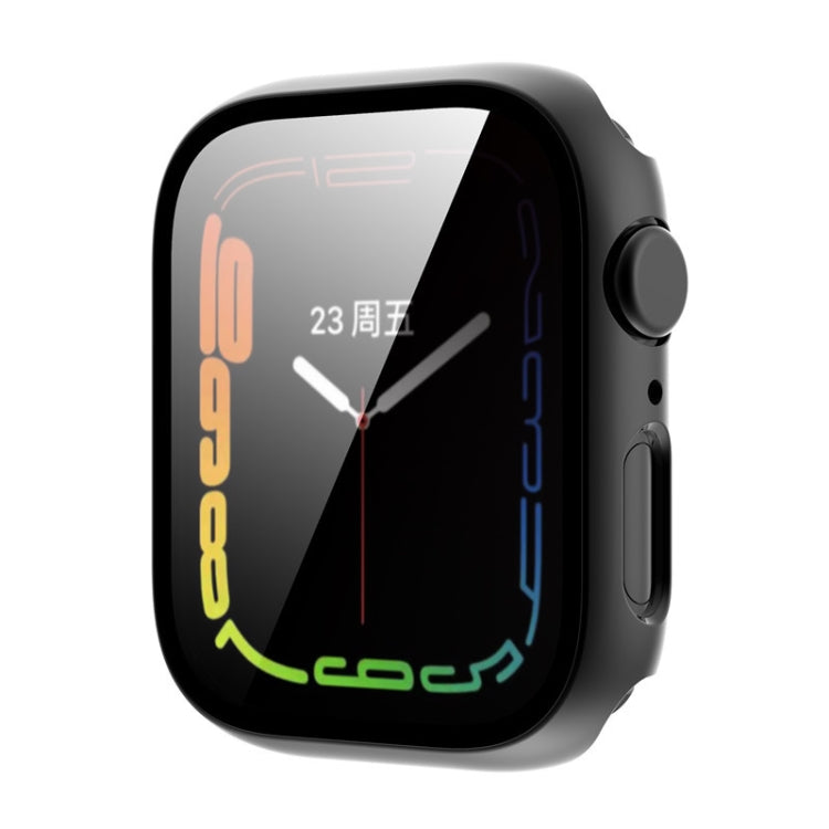 Cassa dell'orologio per PC con rivestimento in pellicola di vetro temperato, For Apple Watch Series 9 / 8 & 7 45mm, For Apple Watch Series 9 / 8 & 7 41mm