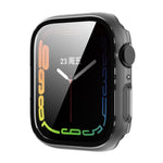 Cassa dell'orologio per PC con rivestimento in pellicola di vetro temperato, For Apple Watch Series 9 / 8 & 7 45mm, For Apple Watch Series 9 / 8 & 7 41mm