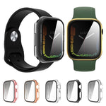 Cassa dell'orologio per PC con rivestimento in pellicola di vetro temperato, For Apple Watch Series 9 / 8 & 7 45mm, For Apple Watch Series 9 / 8 & 7 41mm