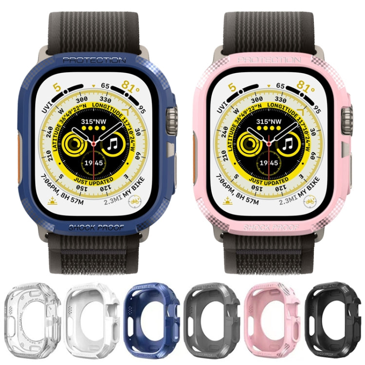 Custodia protettiva in fibra di carbonio TPU a tre prove, For Apple Watch Ultra 3 / 2 / 1 49mm