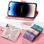 Custodia in pelle goffrata farfalla, For iPhone 14 Pro Max, For iPhone 14 Pro, For iPhone 14