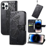 Custodia in pelle goffrata farfalla, For iPhone 14 Pro Max, For iPhone 14 Pro, For iPhone 14