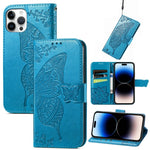 Custodia in pelle goffrata farfalla, For iPhone 14 Pro Max, For iPhone 14 Pro, For iPhone 14