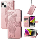 Custodia in pelle goffrata farfalla, For iPhone 14 Pro Max, For iPhone 14 Pro, For iPhone 14