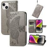 Custodia in pelle goffrata farfalla, For iPhone 14 Pro Max, For iPhone 14 Pro, For iPhone 14