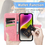 Custodia in pelle goffrata farfalla, For iPhone 14 Plus