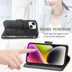 Custodia in pelle goffrata farfalla, For iPhone 14 Plus