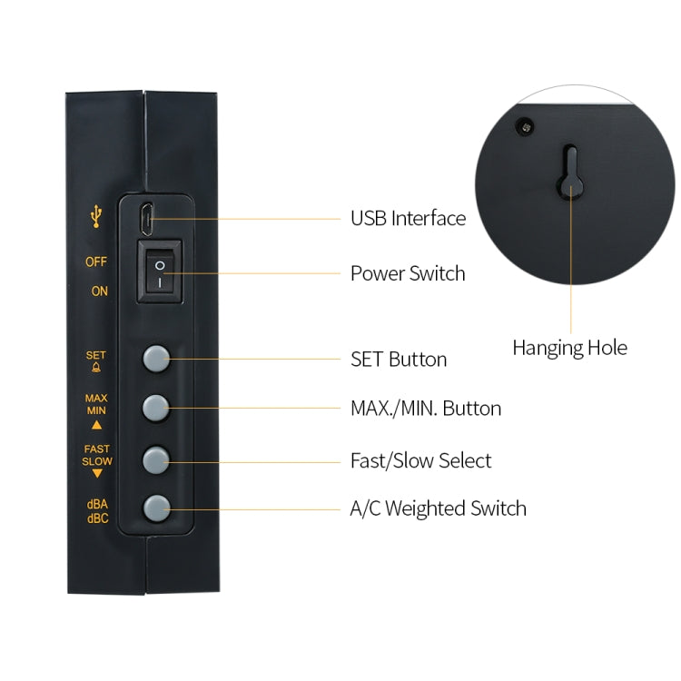 SmartSensor AR884A Fonometro intelligente da parete 9,5" LCD