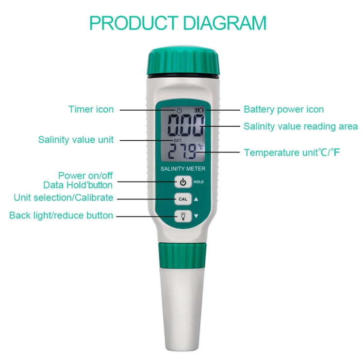 Misuratore salino digitale portatile SmartSensor AR8012