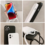 Custodia in silicone liquido con cordino a tracolla, For iPhone 14