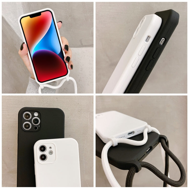 Custodia in silicone liquido con cordino a tracolla, For iPhone 14
