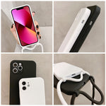 Custodia in silicone liquido con cordino a tracolla, For iPhone 13