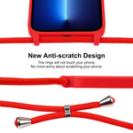 Custodia in silicone liquido con cordino a tracolla, For iPhone 13 Pro