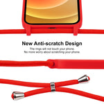 Custodia in silicone liquido con cordino a tracolla, For iPhone 12
