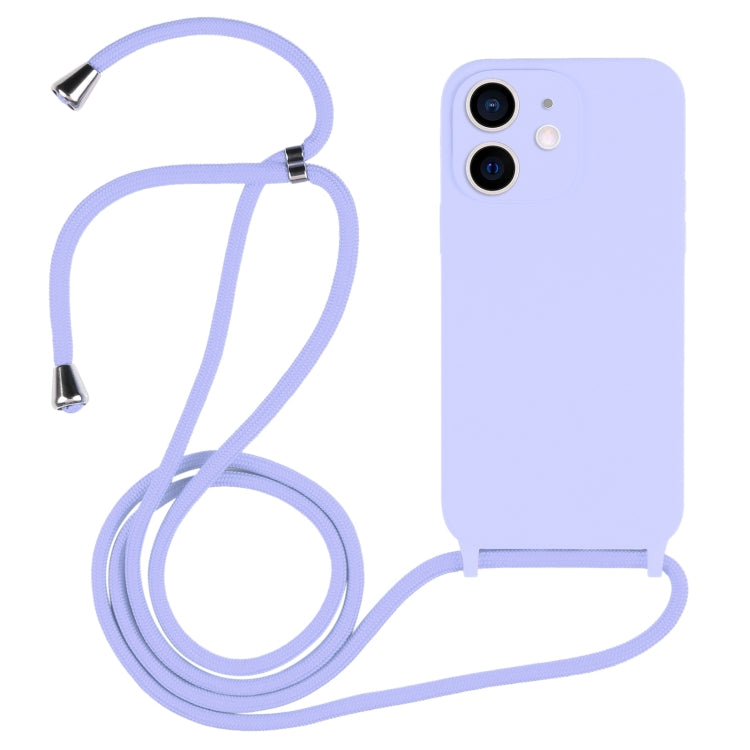Custodia in silicone liquido con cordino a tracolla, For iPhone 12
