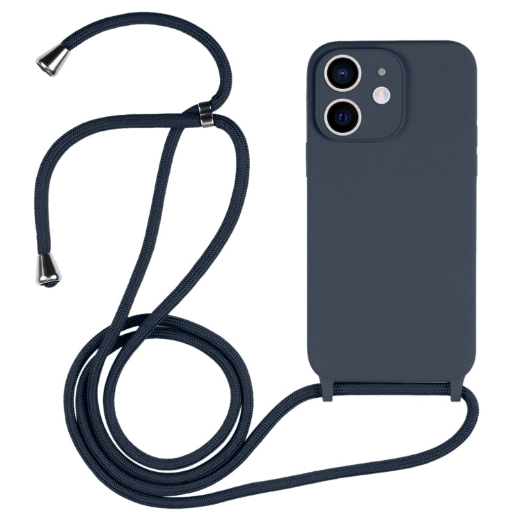 Custodia in silicone liquido con cordino a tracolla, For iPhone 12