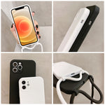 Custodia in silicone liquido con cordino a tracolla, For iPhone 12