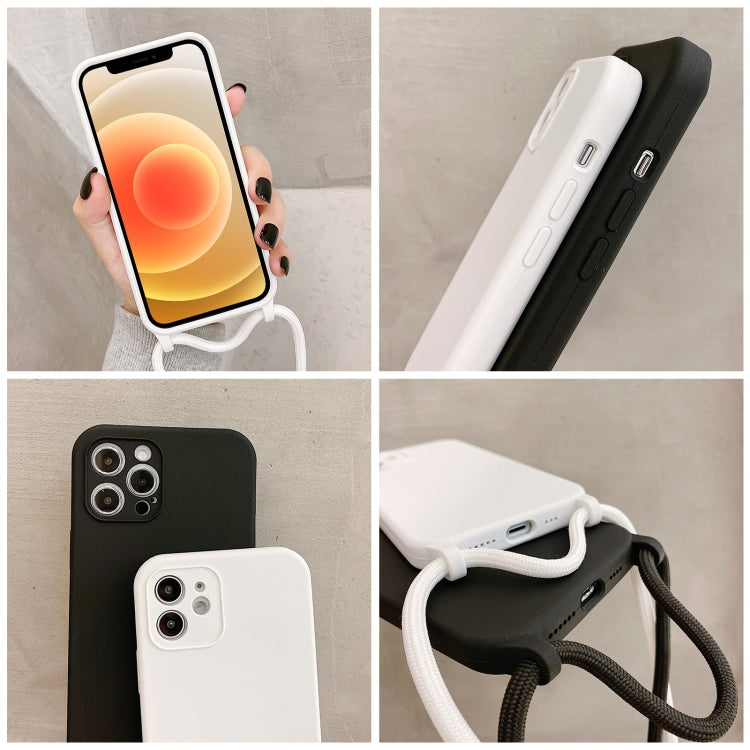 Custodia in silicone liquido con cordino a tracolla, For iPhone 12