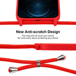 Custodia in silicone liquido con cordino a tracolla, For iPhone 12 Pro Max