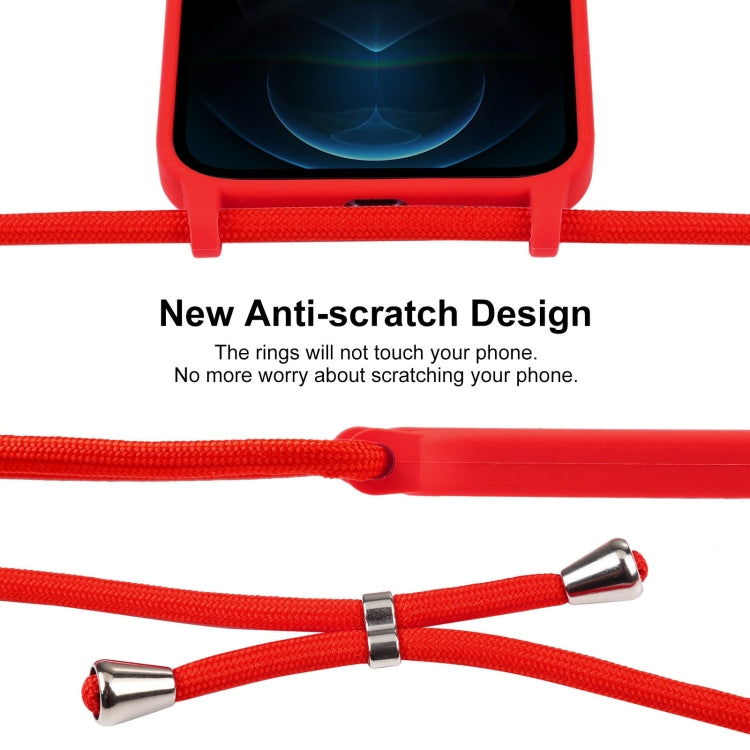 Custodia in silicone liquido con cordino a tracolla, For iPhone 12 Pro Max