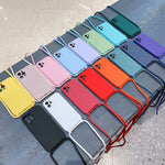 Custodia in silicone liquido con cordino a tracolla, For iPhone 12 Pro Max