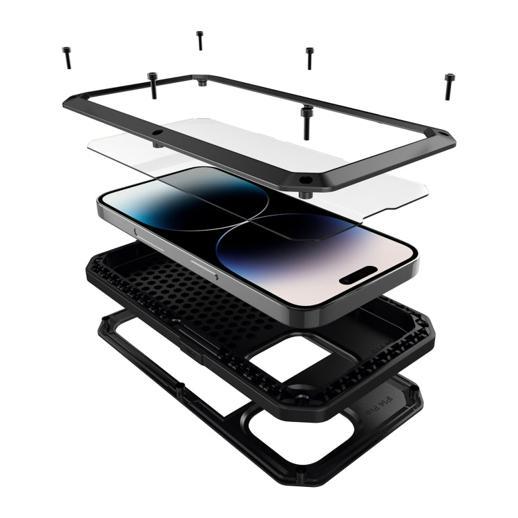 Silicone impermeabile antiurto + custodia in lega di zinco, For iPhone 14 Pro Max, For iPhone 14 Pro, For iPhone 14, For iPhone 14 Plus
