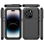 Silicone impermeabile antiurto + custodia in lega di zinco, For iPhone 14 Pro Max, For iPhone 14 Pro, For iPhone 14, For iPhone 14 Plus