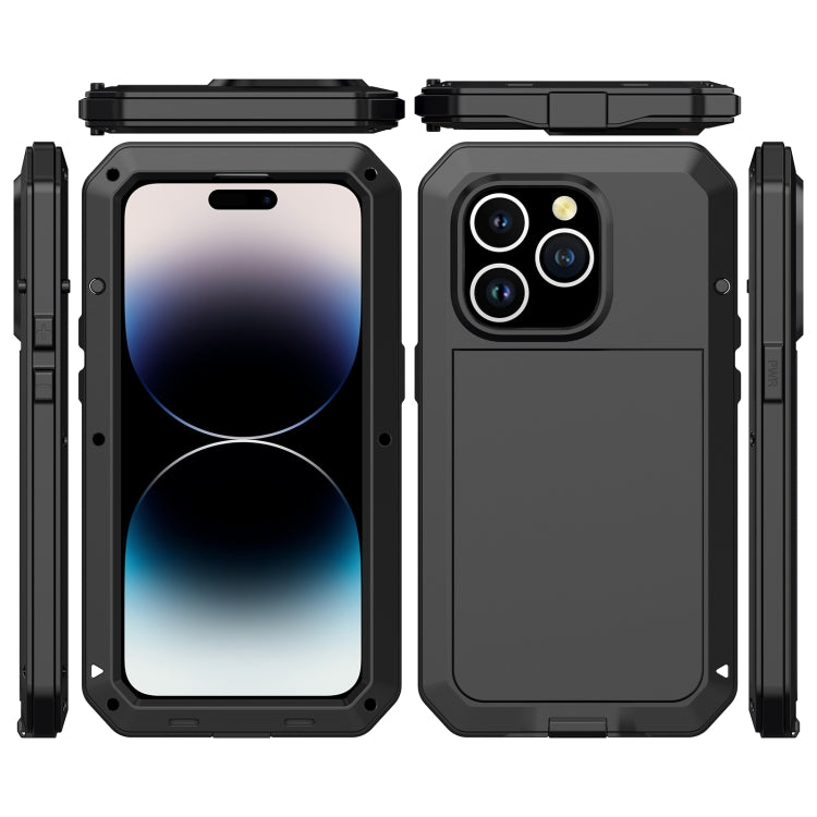 Silicone impermeabile antiurto + custodia in lega di zinco, For iPhone 14 Pro Max, For iPhone 14 Pro, For iPhone 14, For iPhone 14 Plus