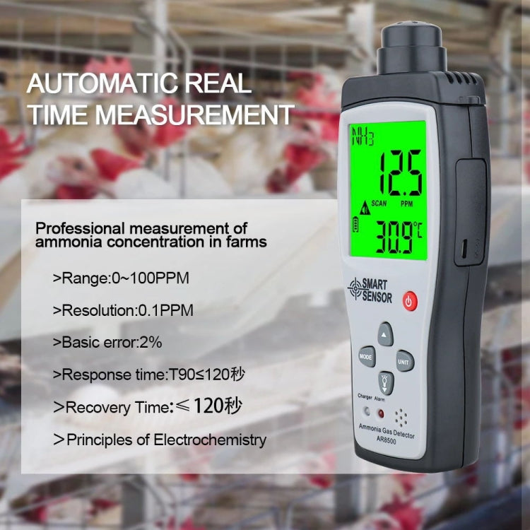 Rilevatore portatile gas ammoniaca NH3 SmartSensor AR8500