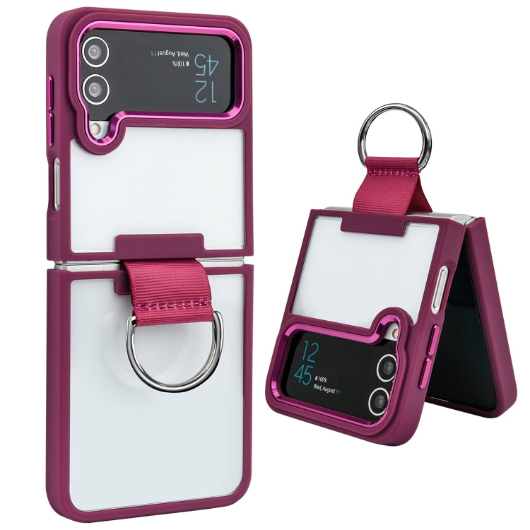 Scudo TPU trasparente + custodia per telefono PC con anello, For Samsung Galaxy Z Flip4