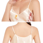 Pigiama con gonna corta con scollo a V modello gru sexy, S, M, L